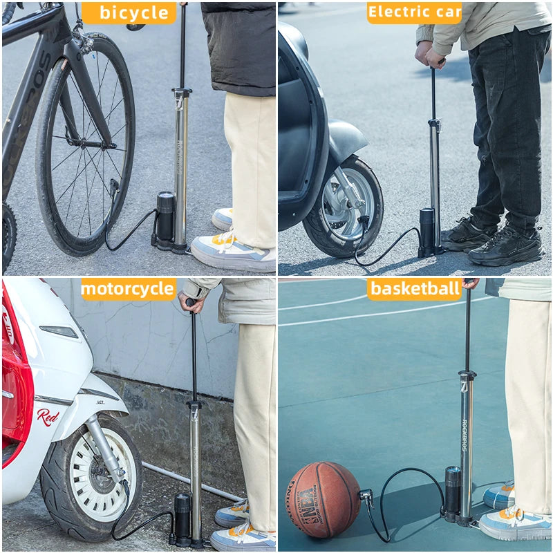 ROCKBROS High‑Pressure Floor Pump for MTB & Road
