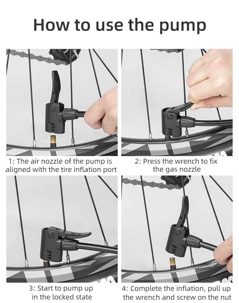 ROCKBROS High‑Pressure Floor Pump for MTB & Road