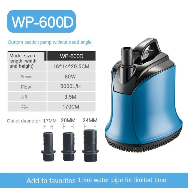 220–240 V Submersible Aquarium Bottom-Suction Pump