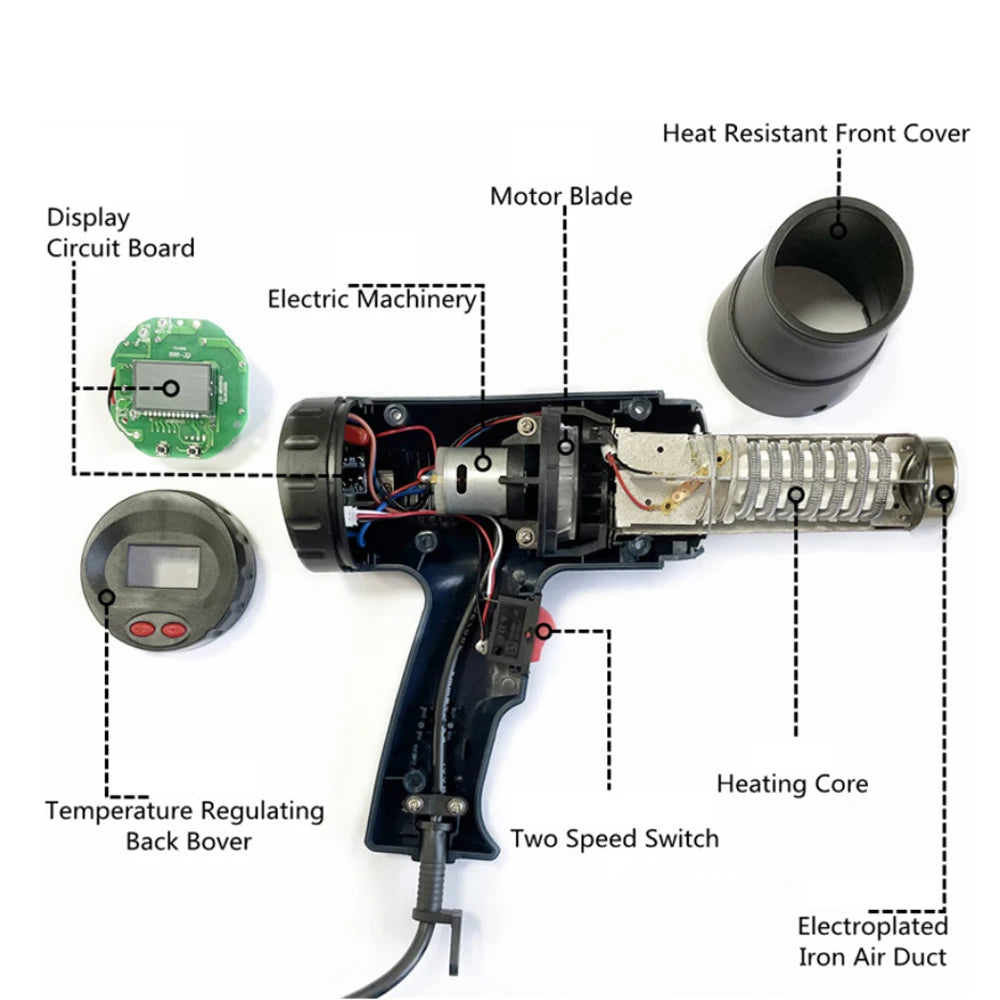 2000W Industrial Electric Hot Air Gun Digital