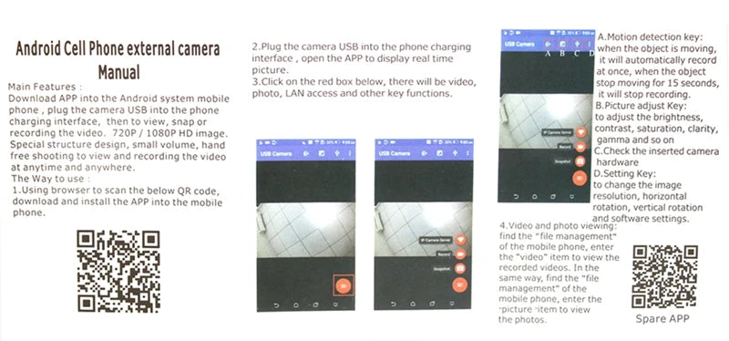 Mini Bullet USB Camera 720P/1080P for Android/PC