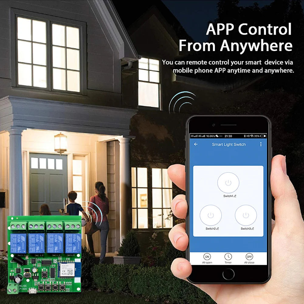 Tuya Smart WiFi Switch Module – Multi-Channel Relay Control