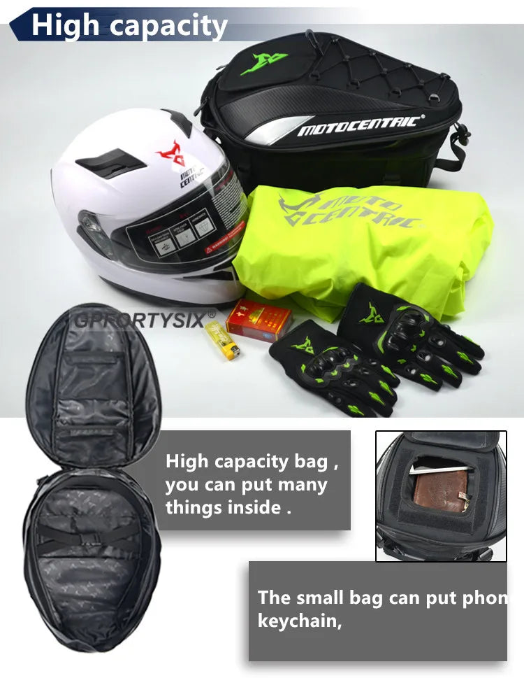 Waterproof Motorcycle Tail Bag – Helmet & Gear Storage