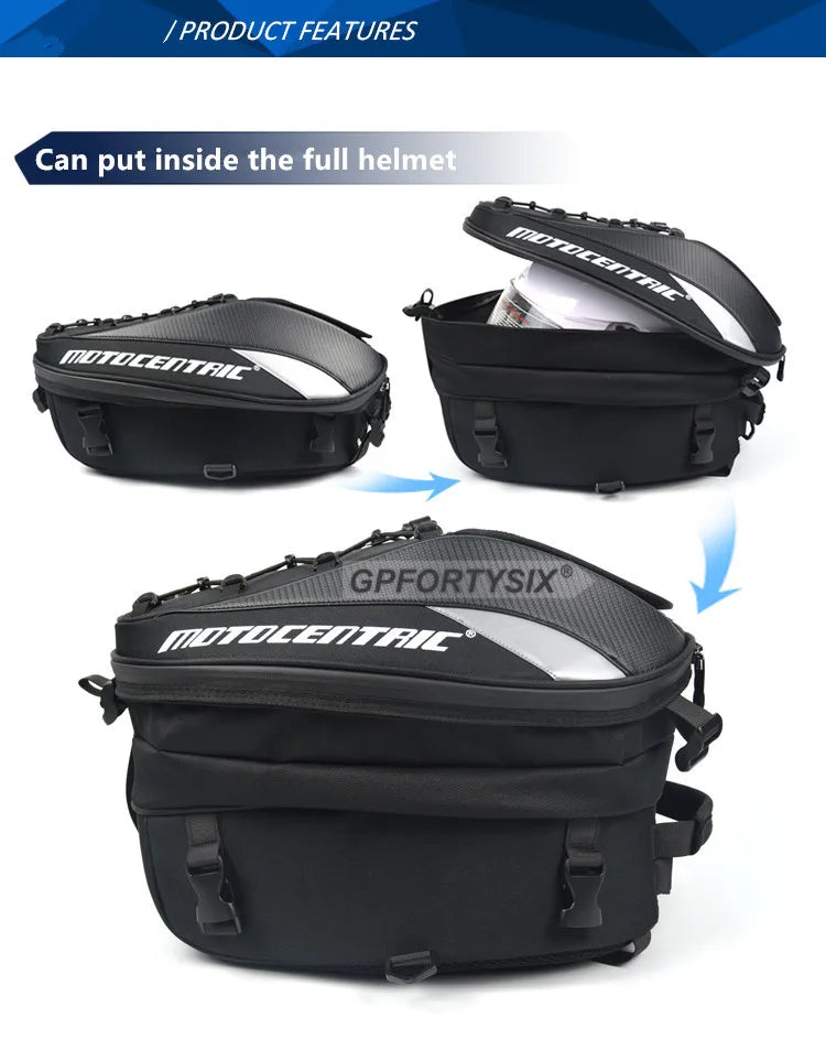 Waterproof Motorcycle Tail Bag – Helmet & Gear Storage