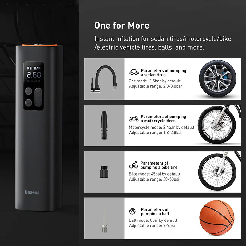 Baseus Mini Air Compressor – Smart Power in Your Glovebox!