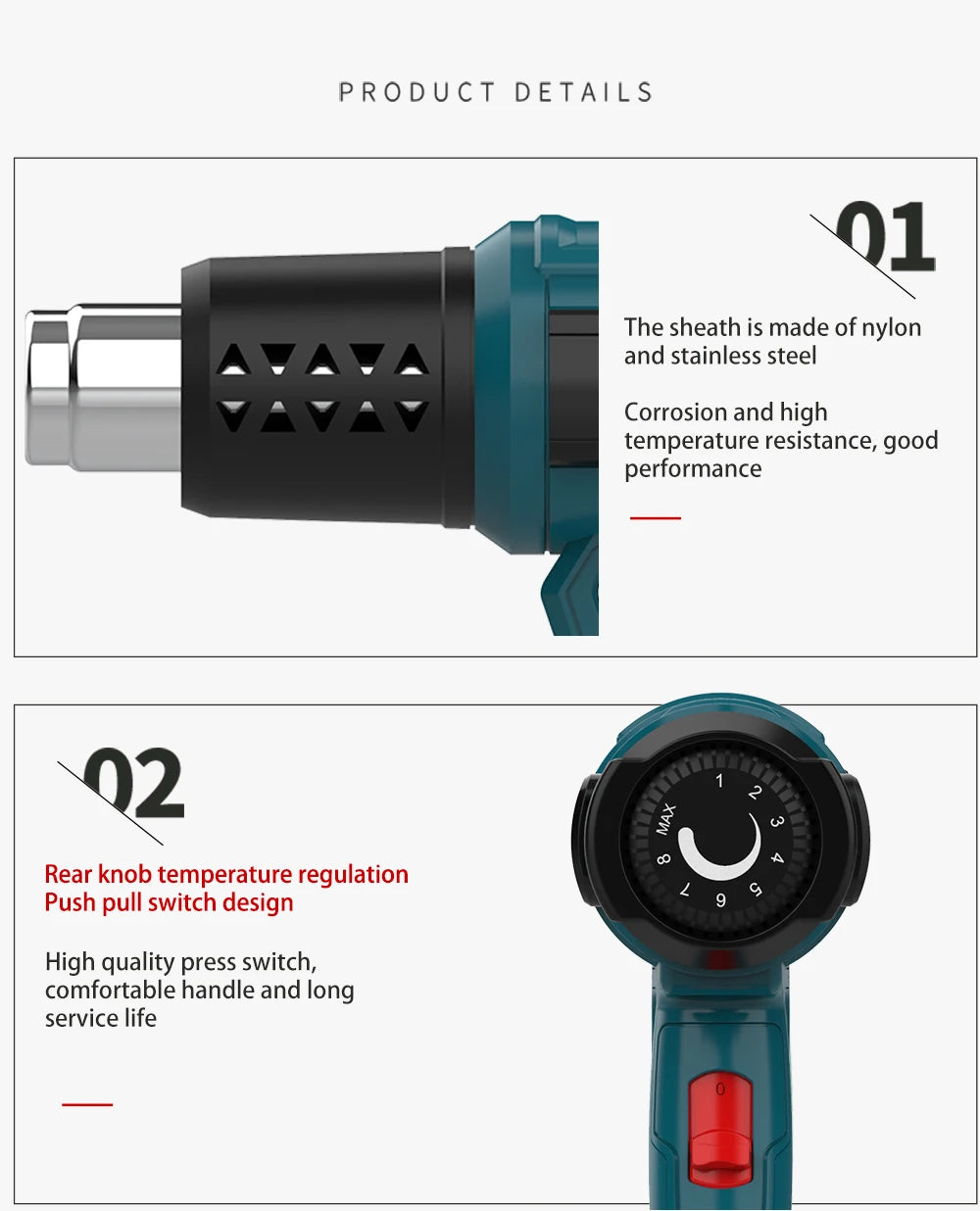 2000W Industrial Electric Hot Air Gun Digital