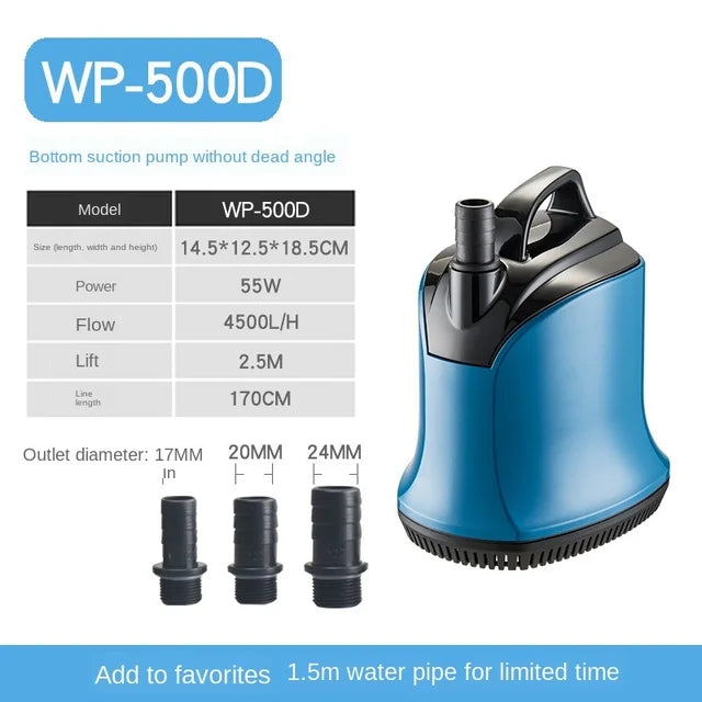 220–240 V Submersible Aquarium Bottom-Suction Pump