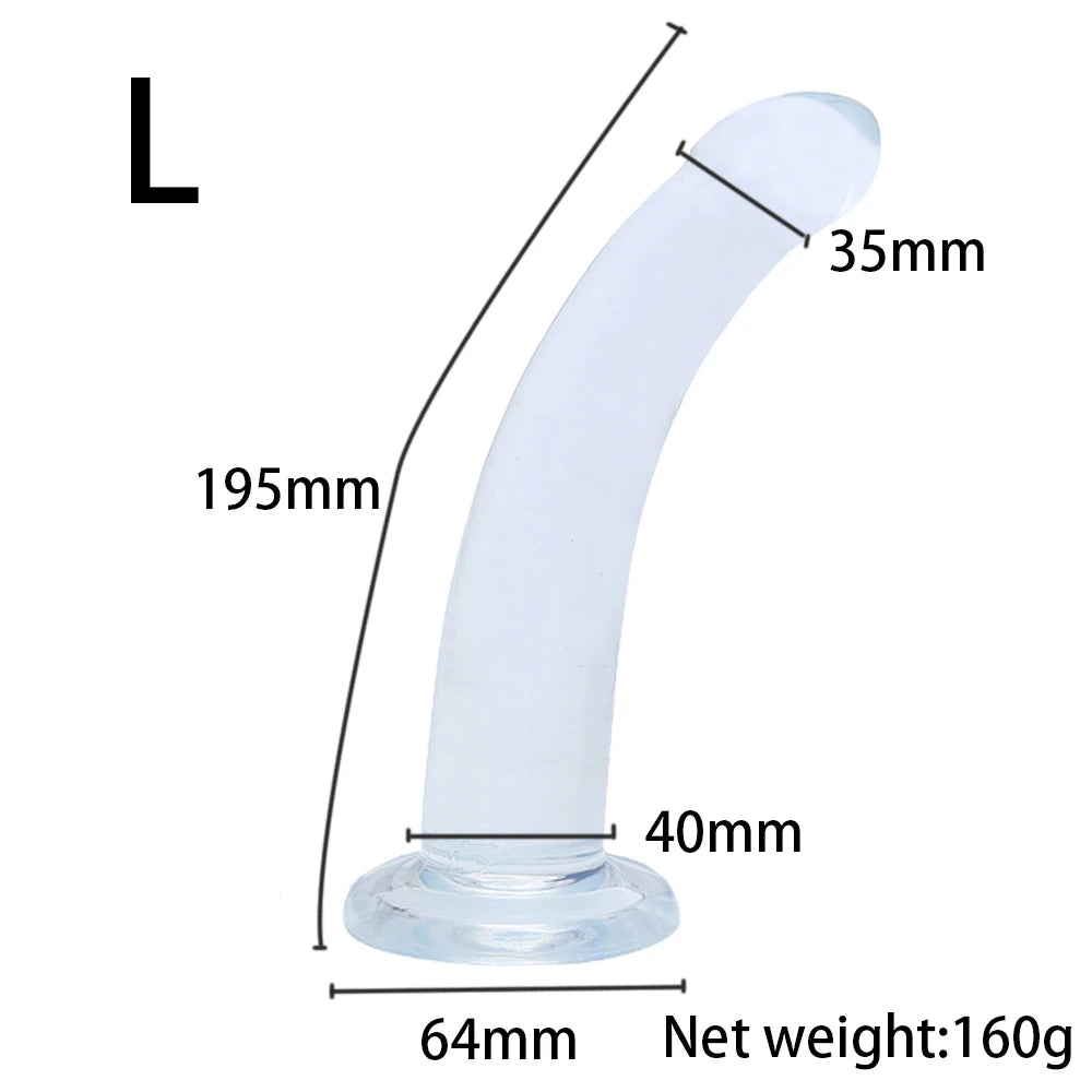 Realistic Jelly Dildo with Suction Cup & Harness