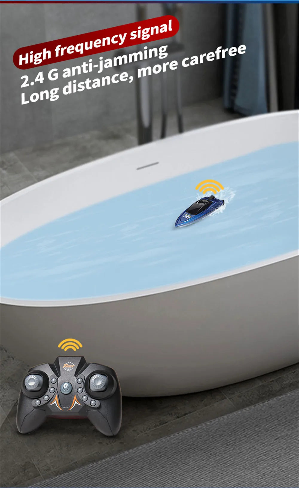 Mini RC Boat with LED Light – High Speed