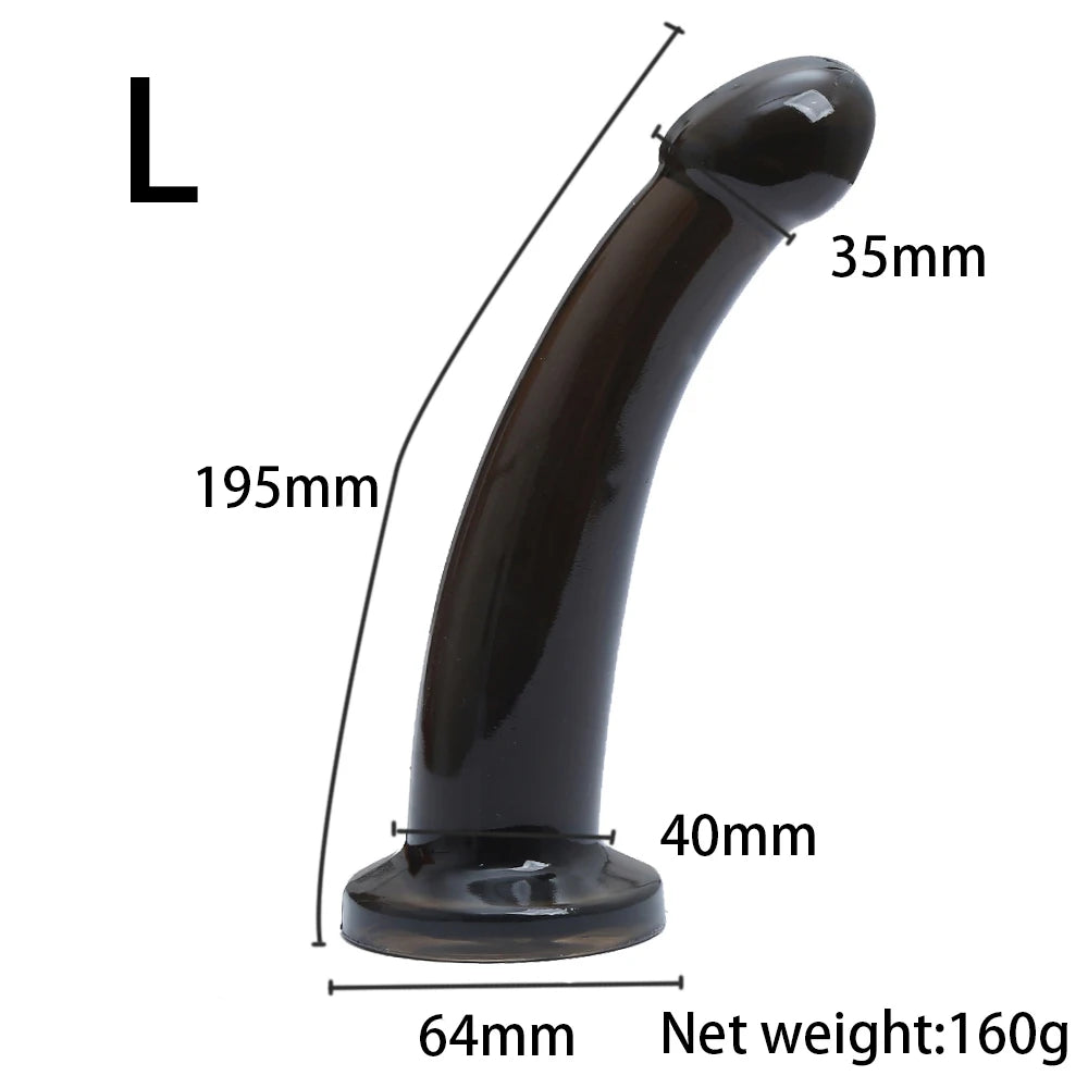 Realistic Jelly Dildo with Suction Cup & Harness