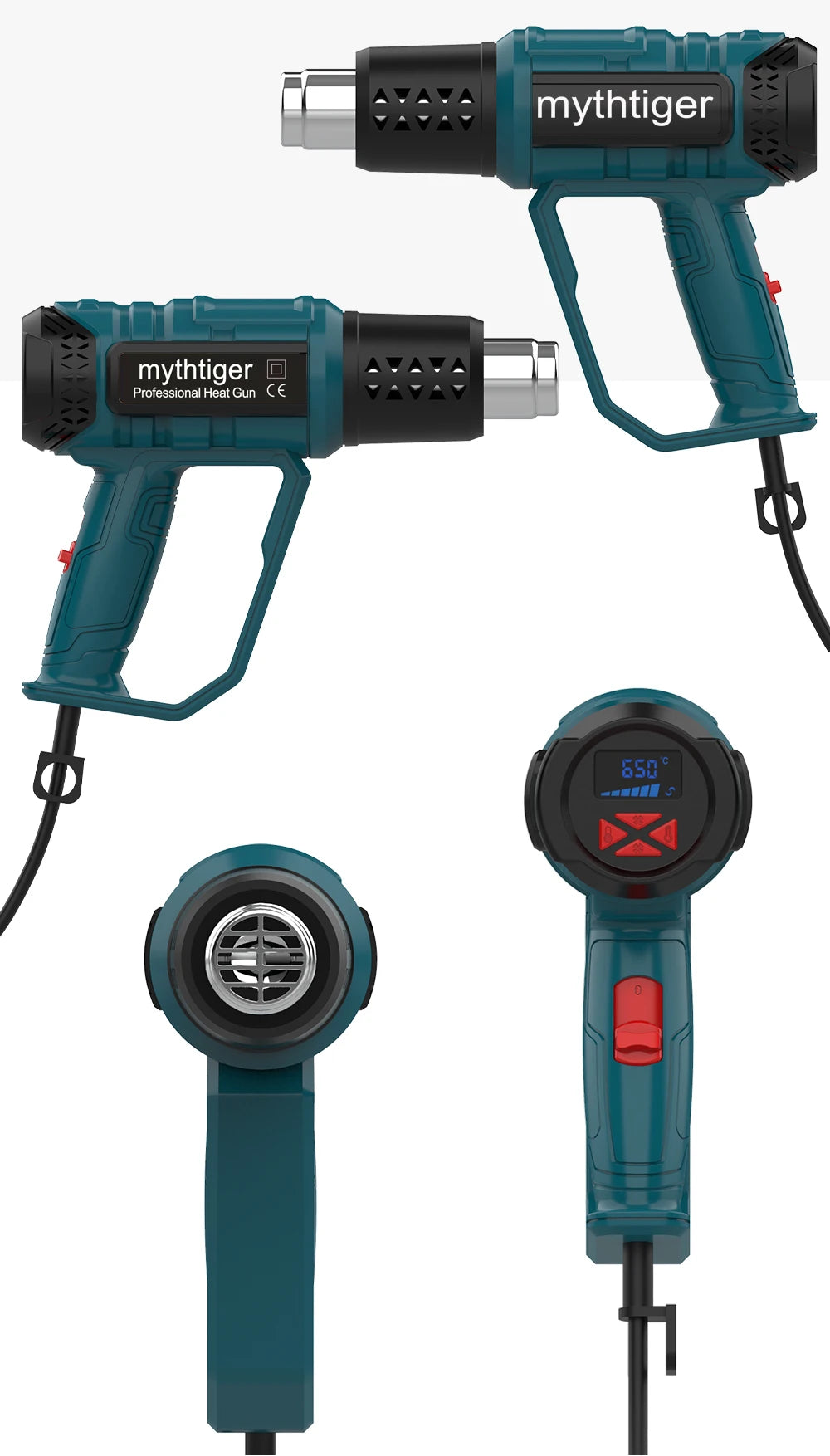2000W Industrial Electric Hot Air Gun Digital