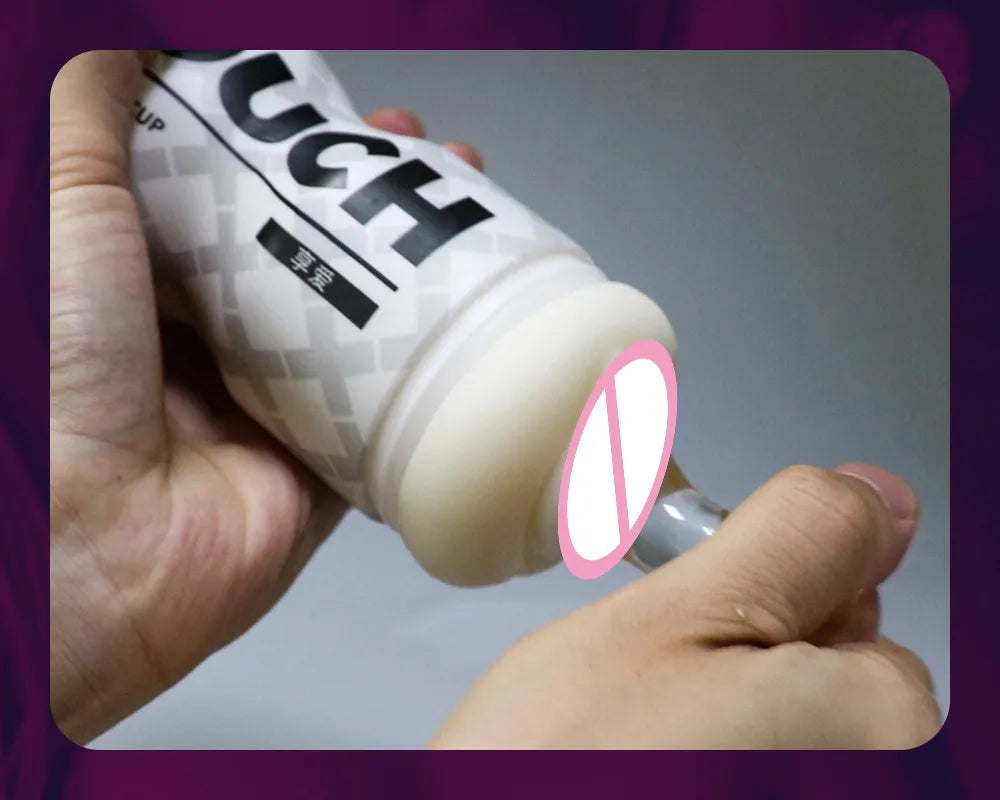 Transparent Male Masturbator Cup with Soft Vagina