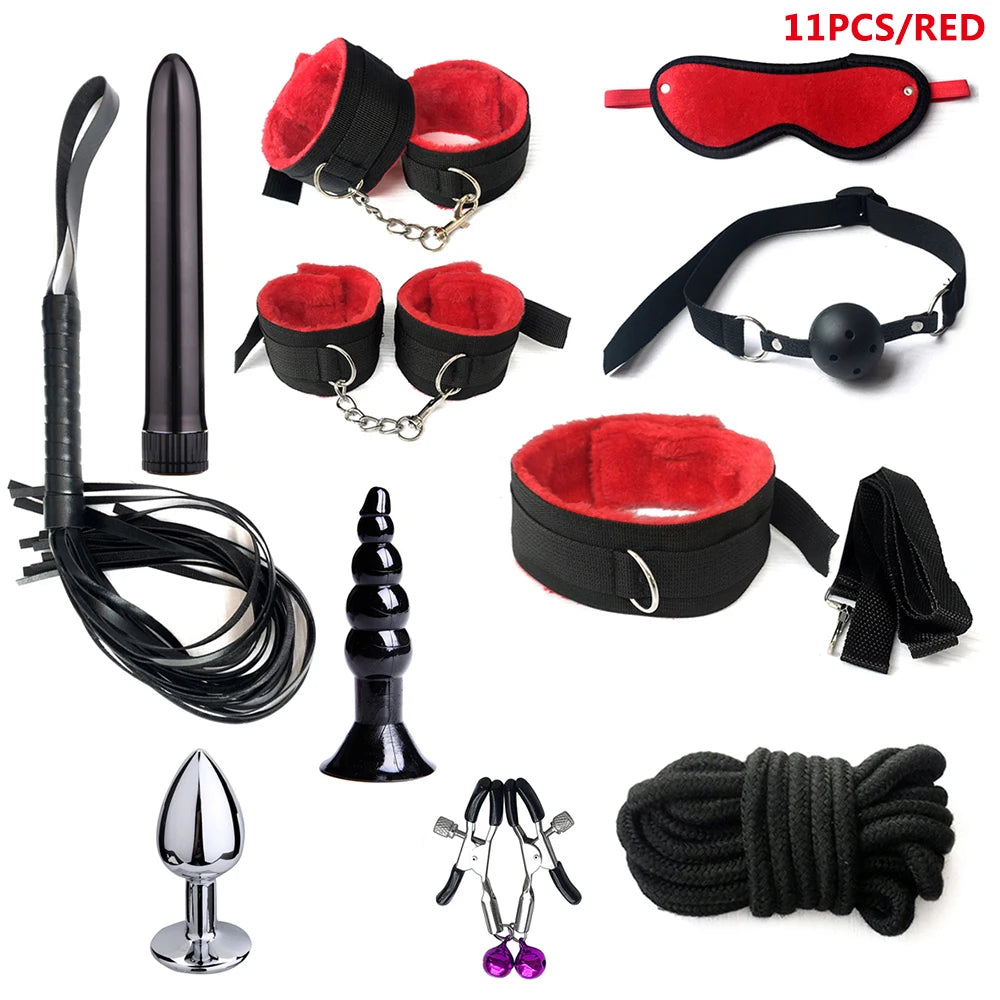 Complete BDSM Kit with Whip, Gag & Tail Plug