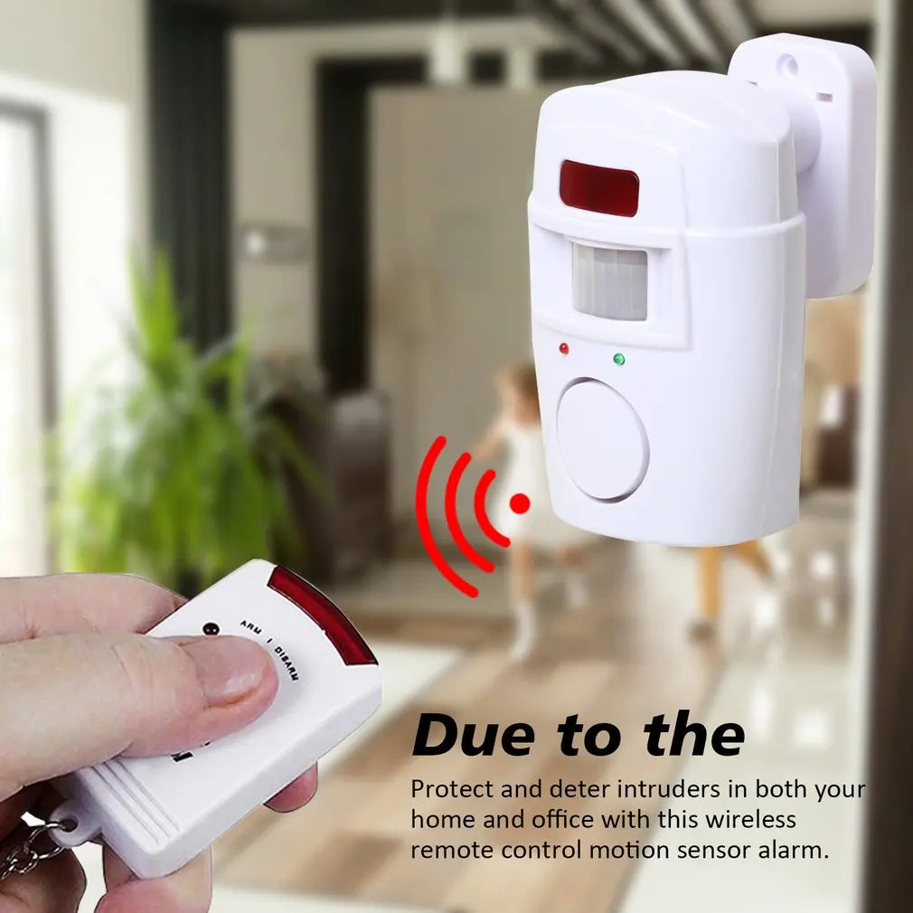 Wireless IR Motion Sensor Alarm with Remote