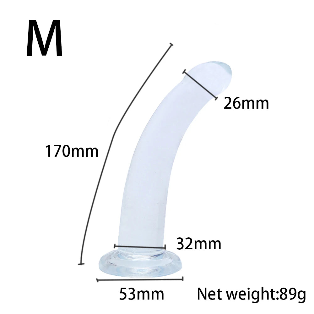 Realistic Jelly Dildo with Suction Cup & Harness