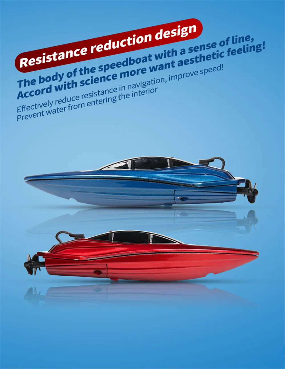 Mini RC Boat with LED Light – High Speed
