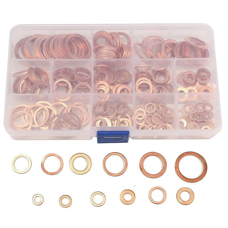 Copper Seal Ring Gasket Set – 100–300pcs