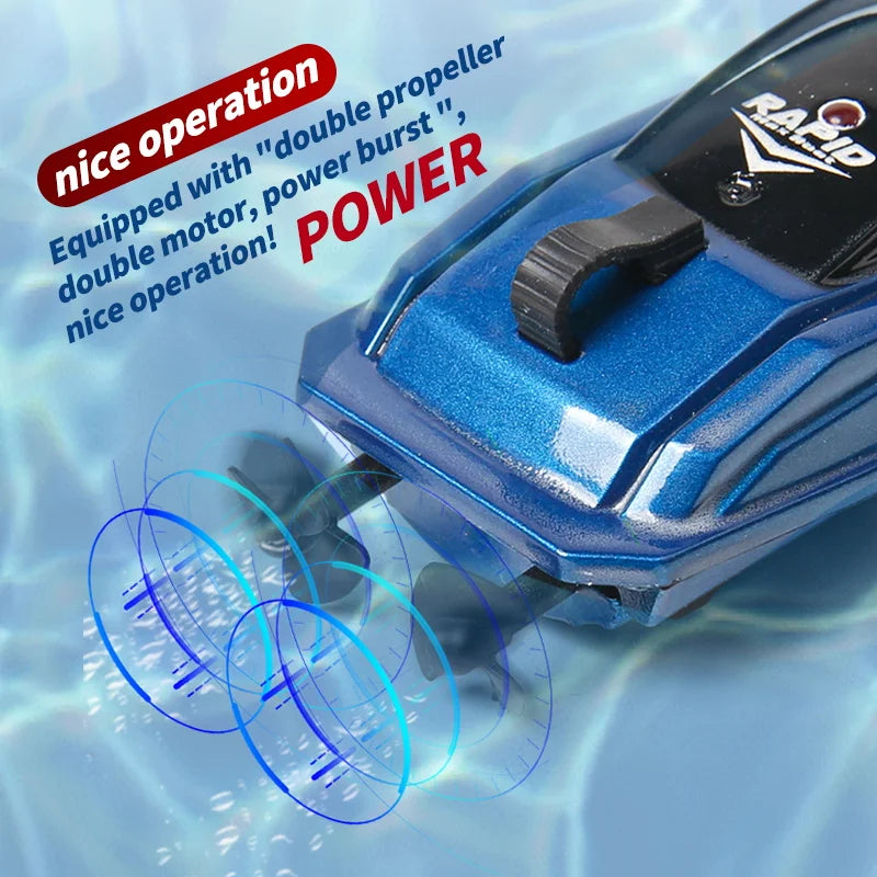 Mini RC Boat with LED Light – High Speed