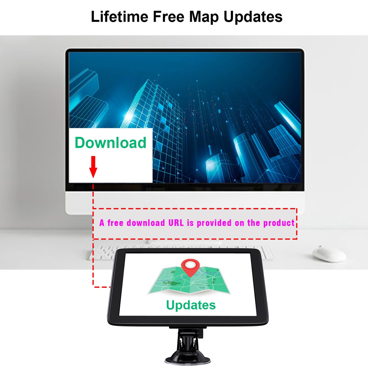 Drive smarter with this 7"/5" GPS Navigation System!