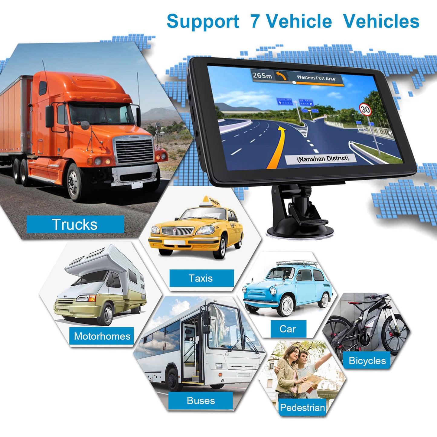 Drive smarter with this 7"/5" GPS Navigation System!