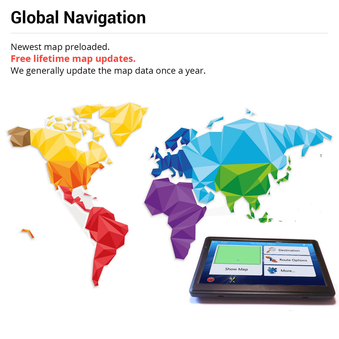Drive smarter with this 7"/5" GPS Navigation System!