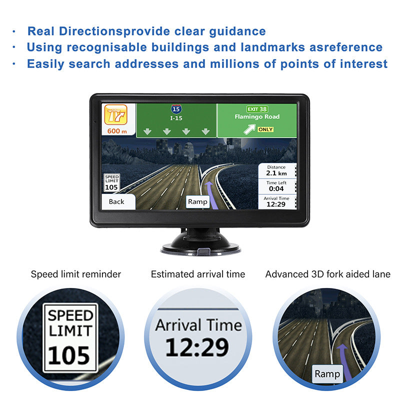 Drive smarter with this 7"/5" GPS Navigation System!