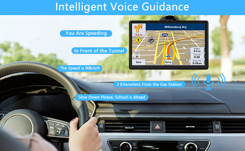 Drive smarter with this 7"/5" GPS Navigation System!