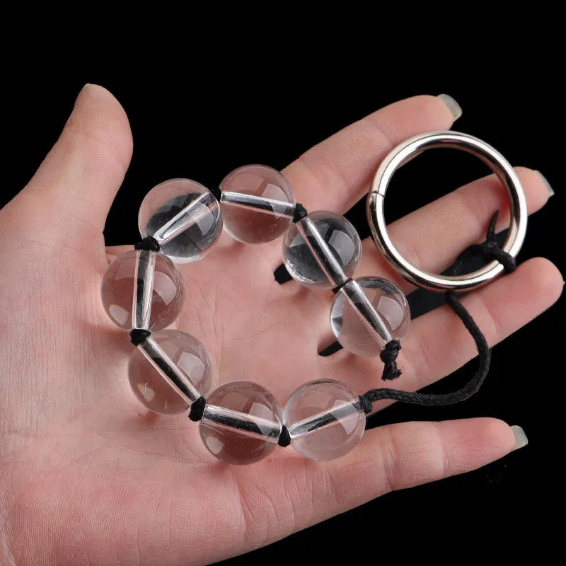 5 Sizes Glass Anal Beads Butt Plug Set