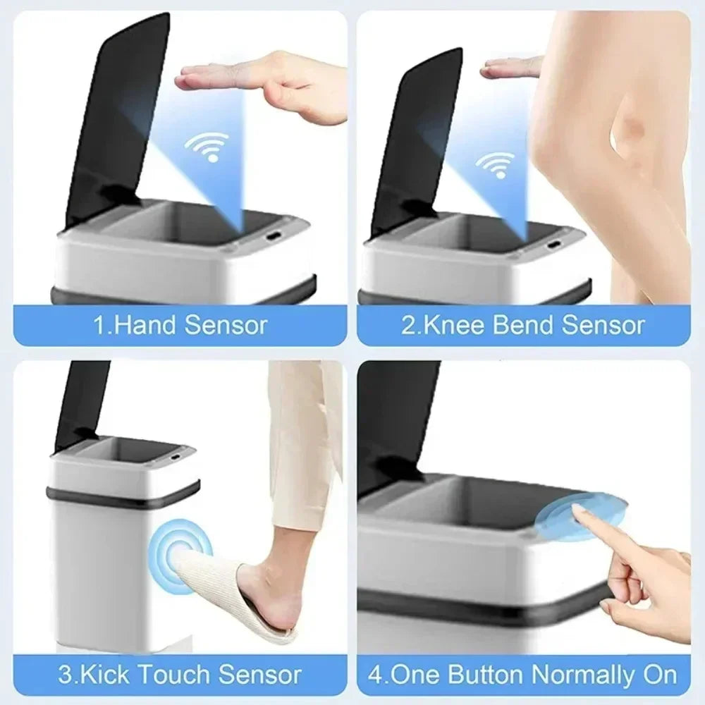 Smart 13L Touchless Trash Can – Waterproof & Odor-Free