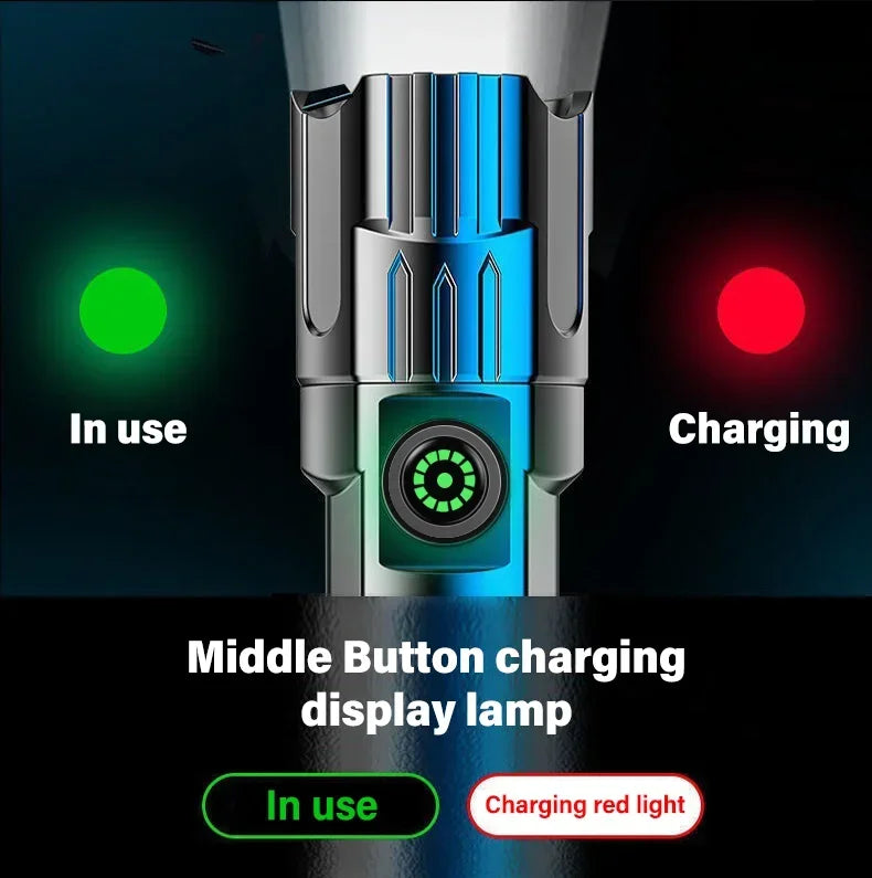 2000LM Tactical LED Flashlight USB Rechargeable