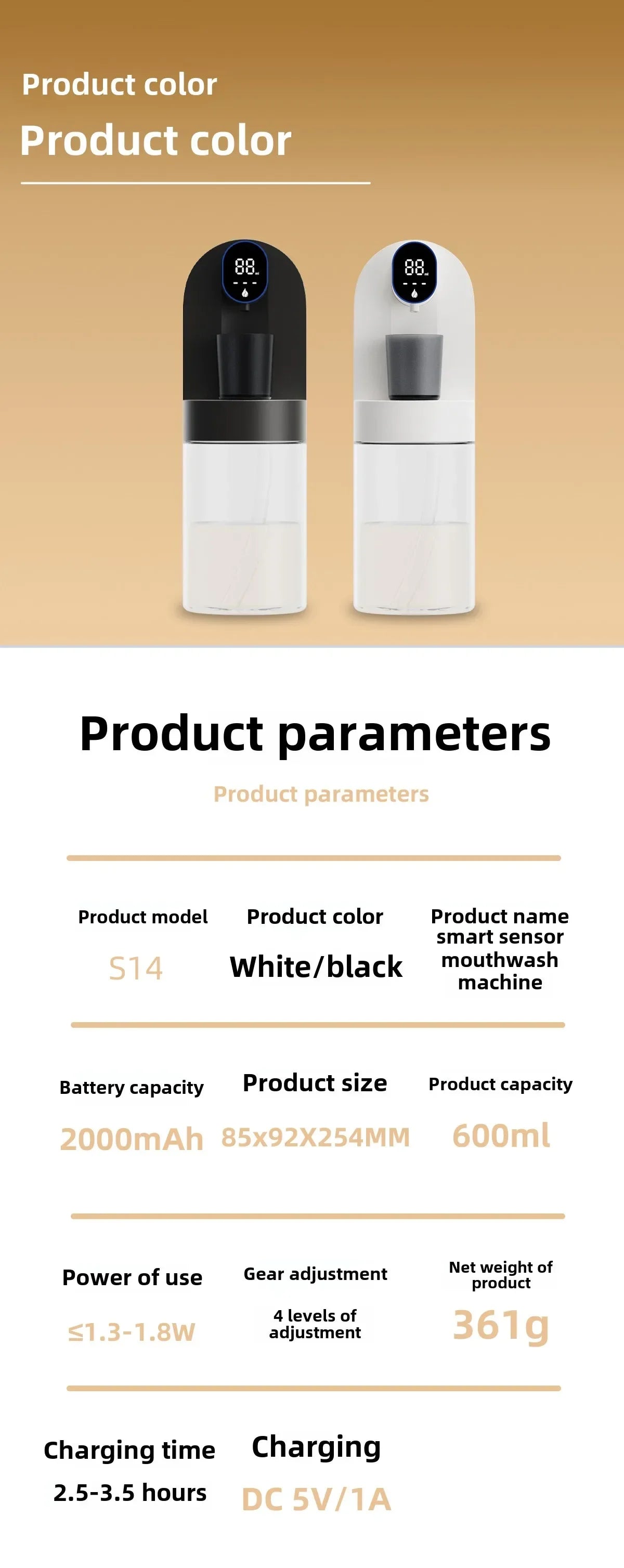 Smart 600ml Magnetic Mouthwash Dispenser