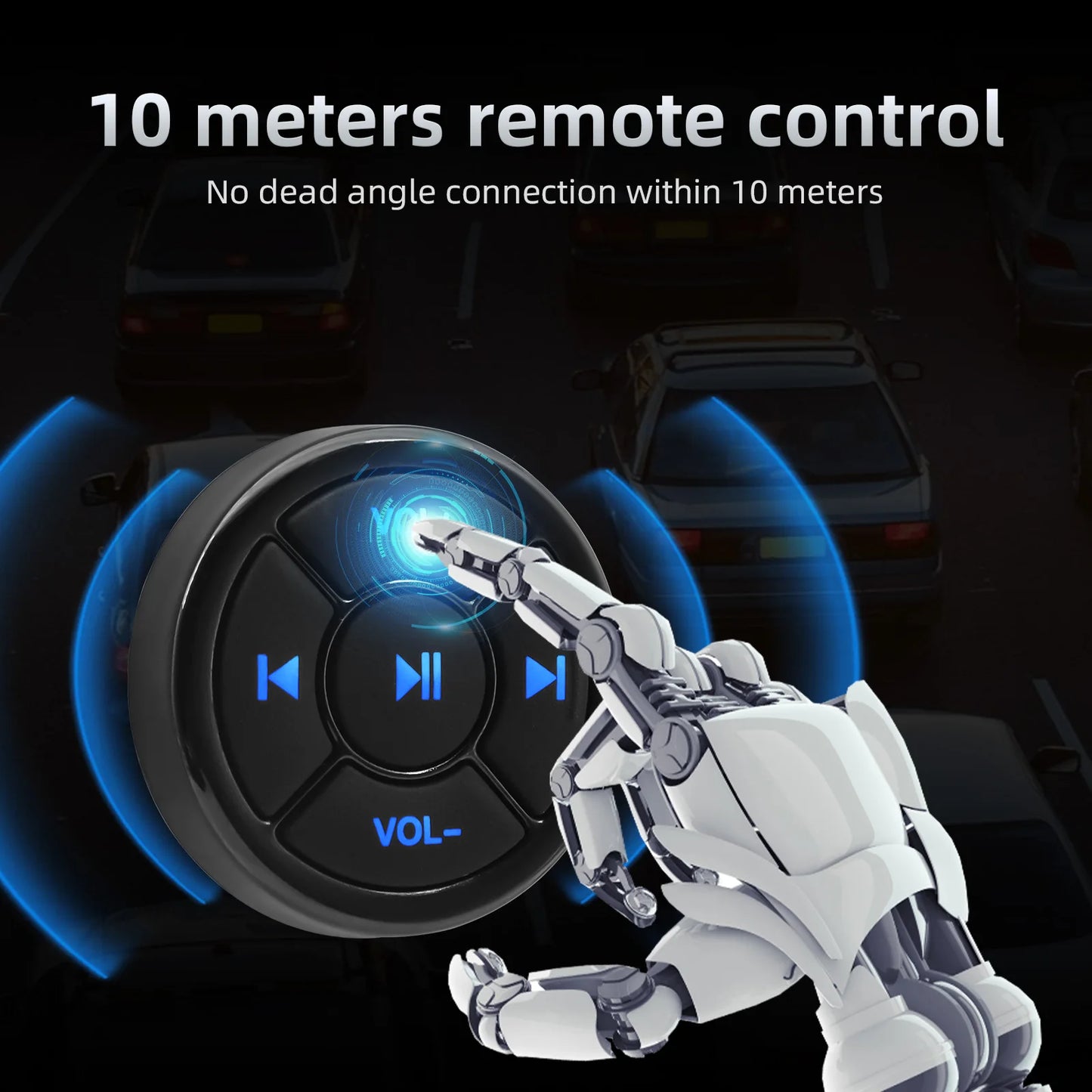 Wireless Bluetooth Media Button Controller for Vehicles