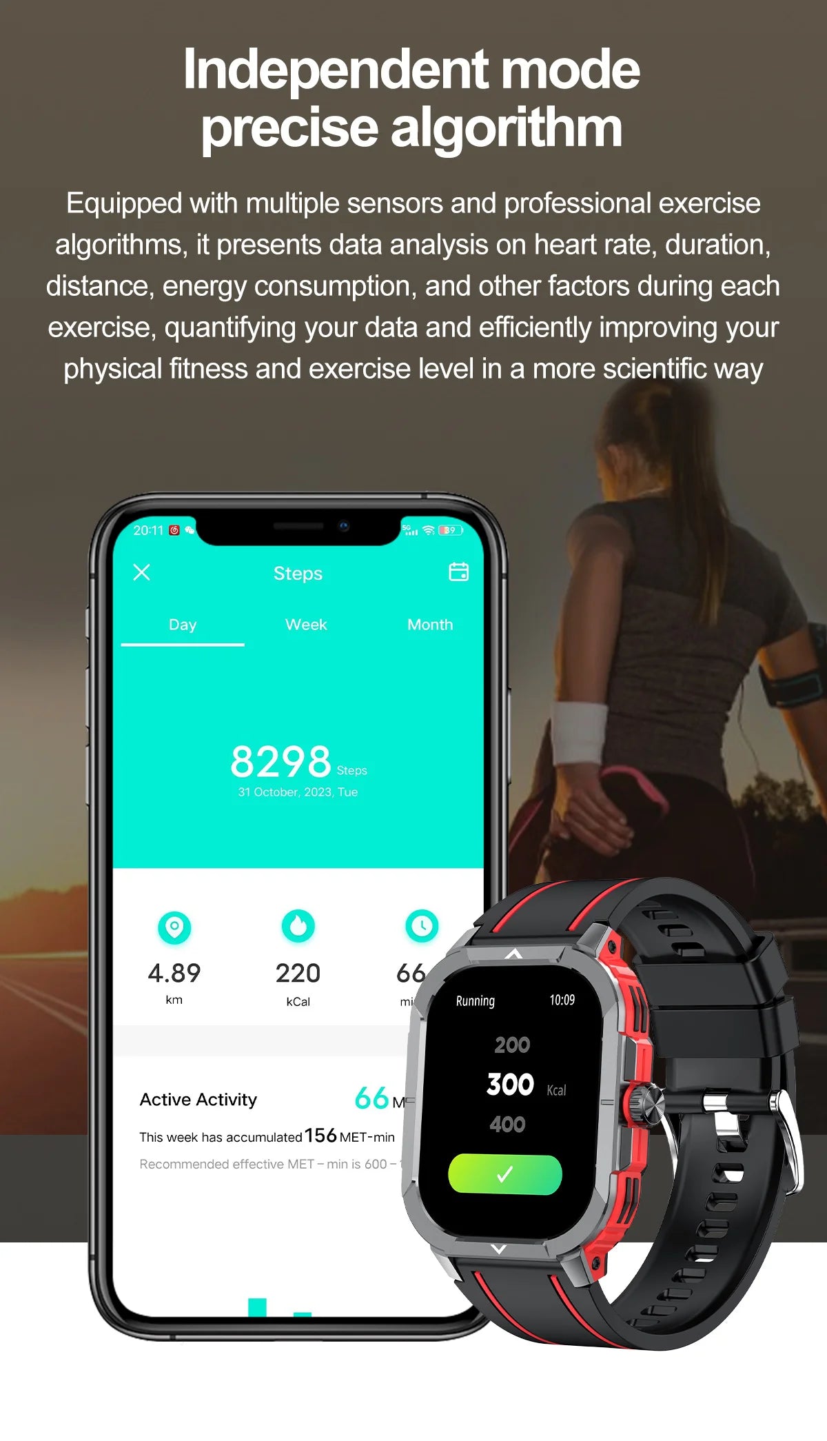 2.06" AMOLED Smart Watch Wireless Charging