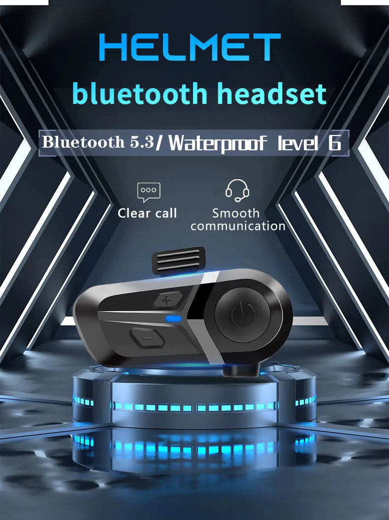 Bluetooth 5.3 Motorcycle Helmet Headset Waterproof