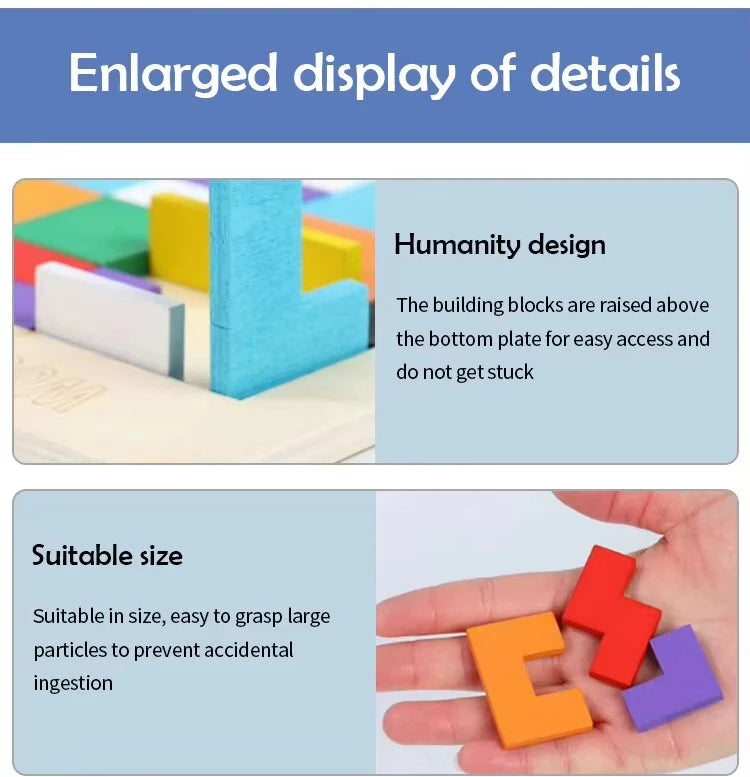 Montessori Wooden Puzzle Blocks – Brain-Boosting 3D Fun!