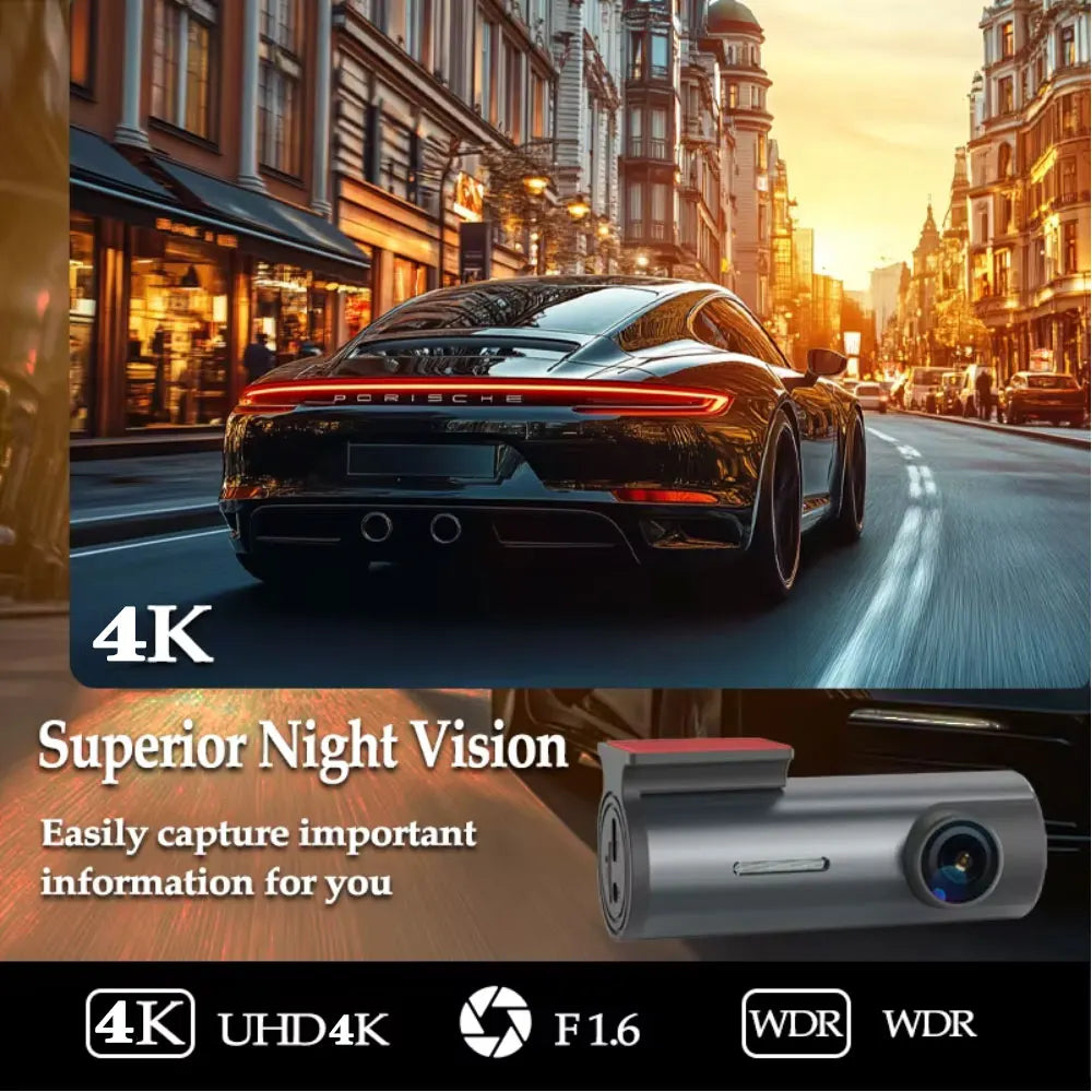 4K WiFi GPS Dash Cam – Mini Car DVR with Parking Mode
