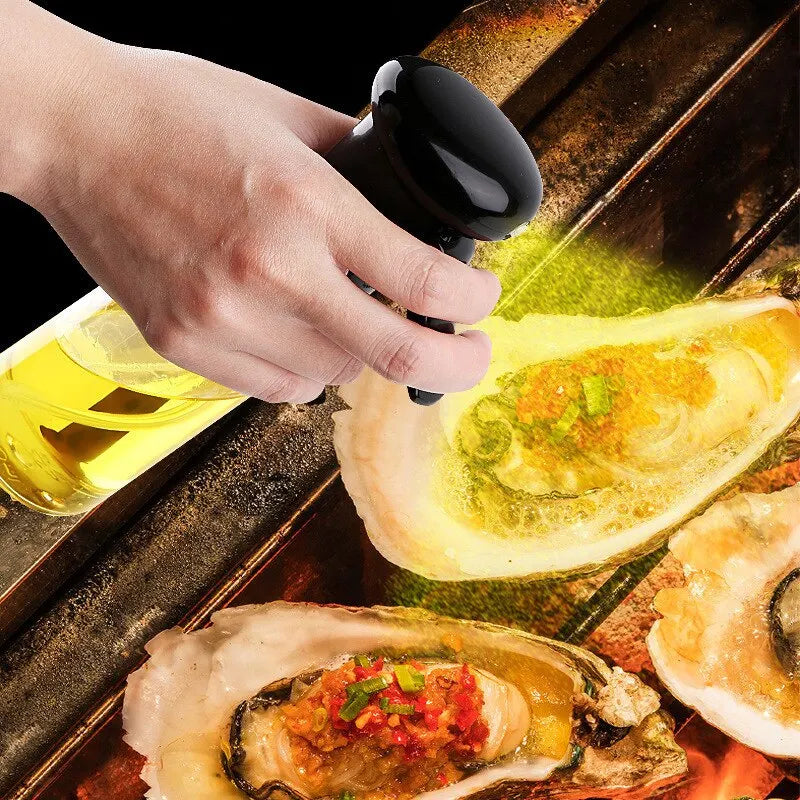 Black Transparent Oil Spray Bottle – Cook Smart, Eat Light!