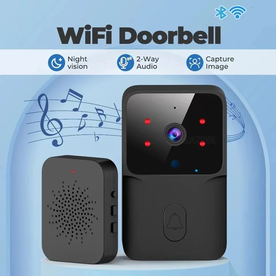 Smart WiFi Video Doorbell with Intercom & IR