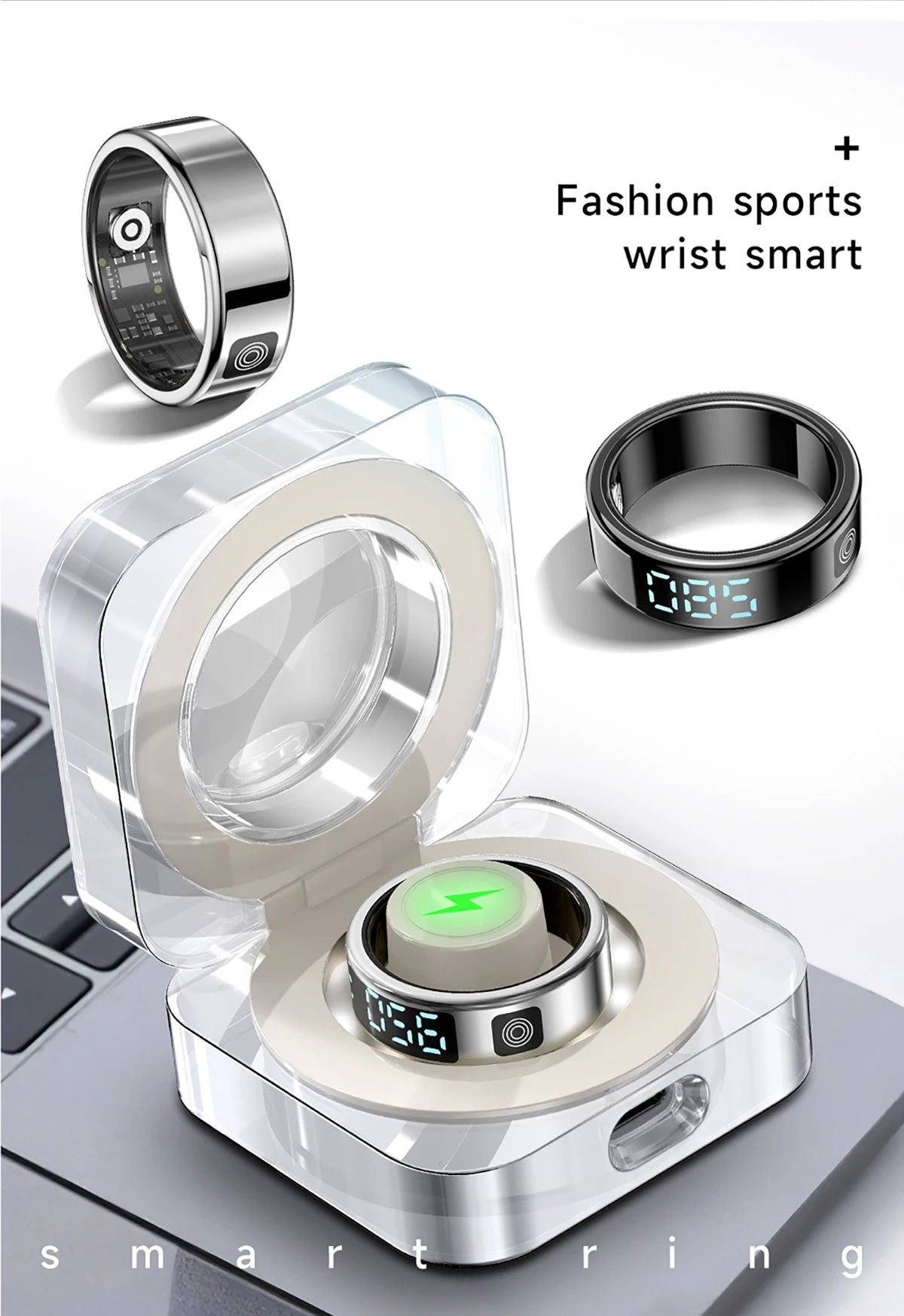 Smart Ring 5ATM Waterproof with Gesture Control