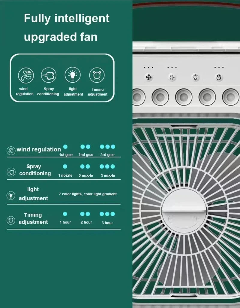 3 In 1 Fan AIr Conditioner Household Small Air Cooler LED Night Light