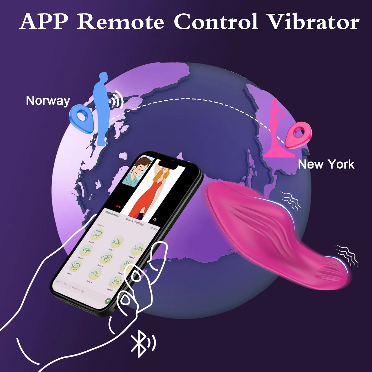 Wearable Bluetooth APP Vibrator for Women Wireless Remote
