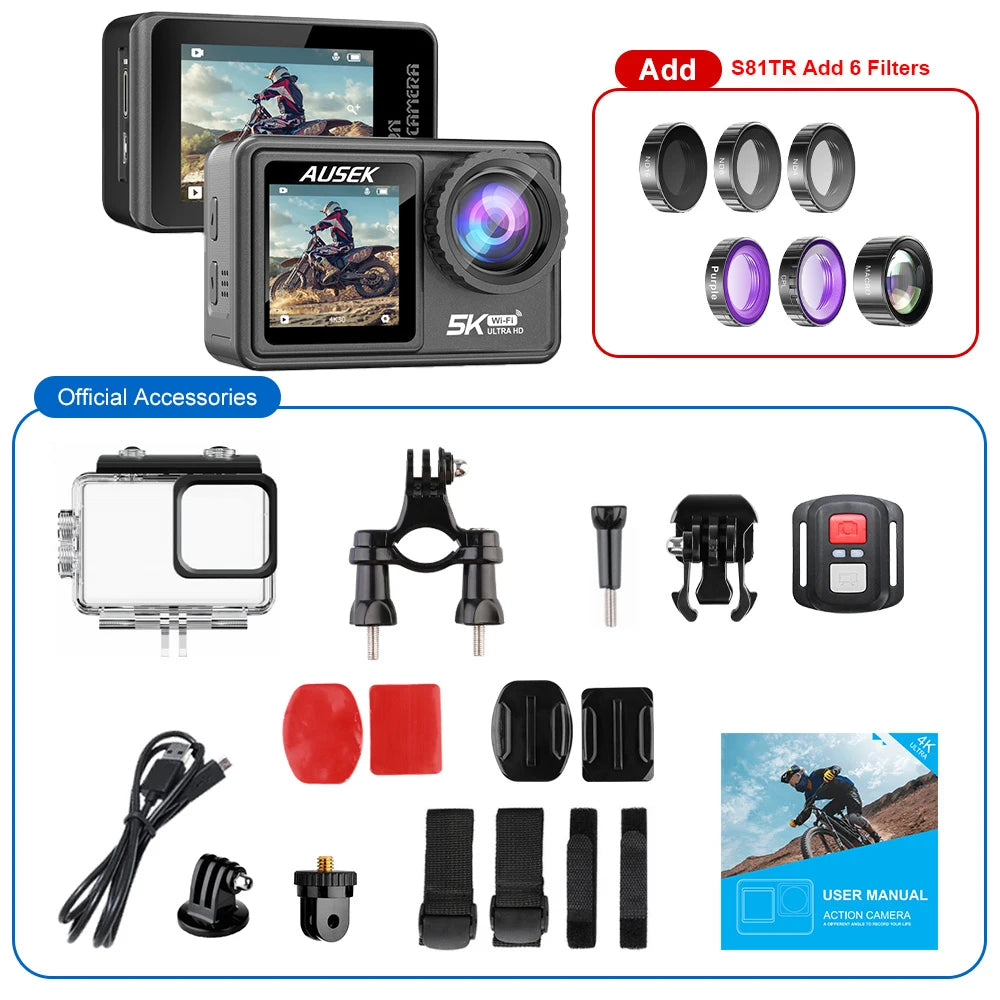 Film every detail with this 5K dual-screen action camera!