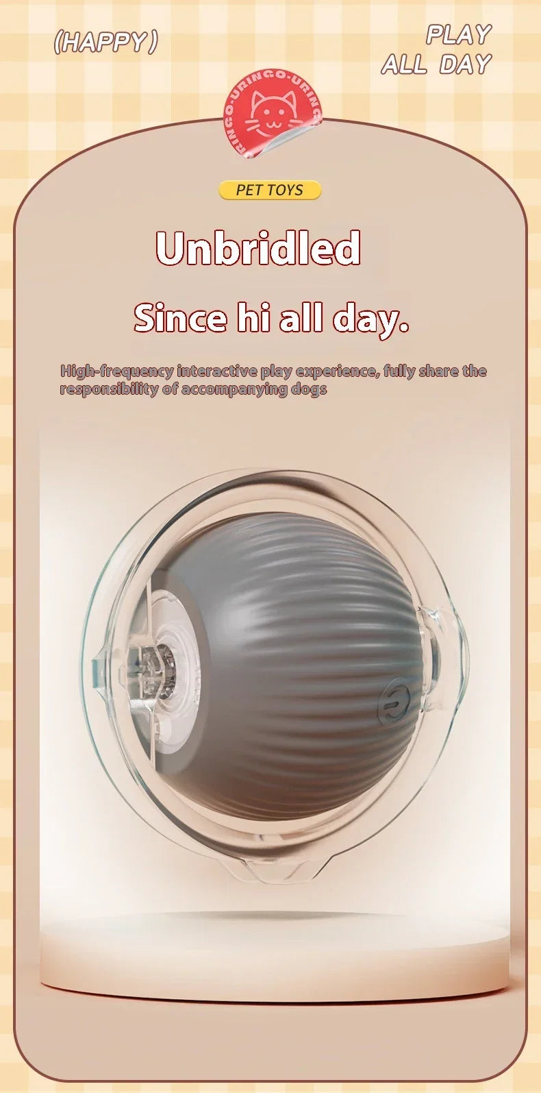 Smart Rolling Cat Toy Ball USB Rechargeable