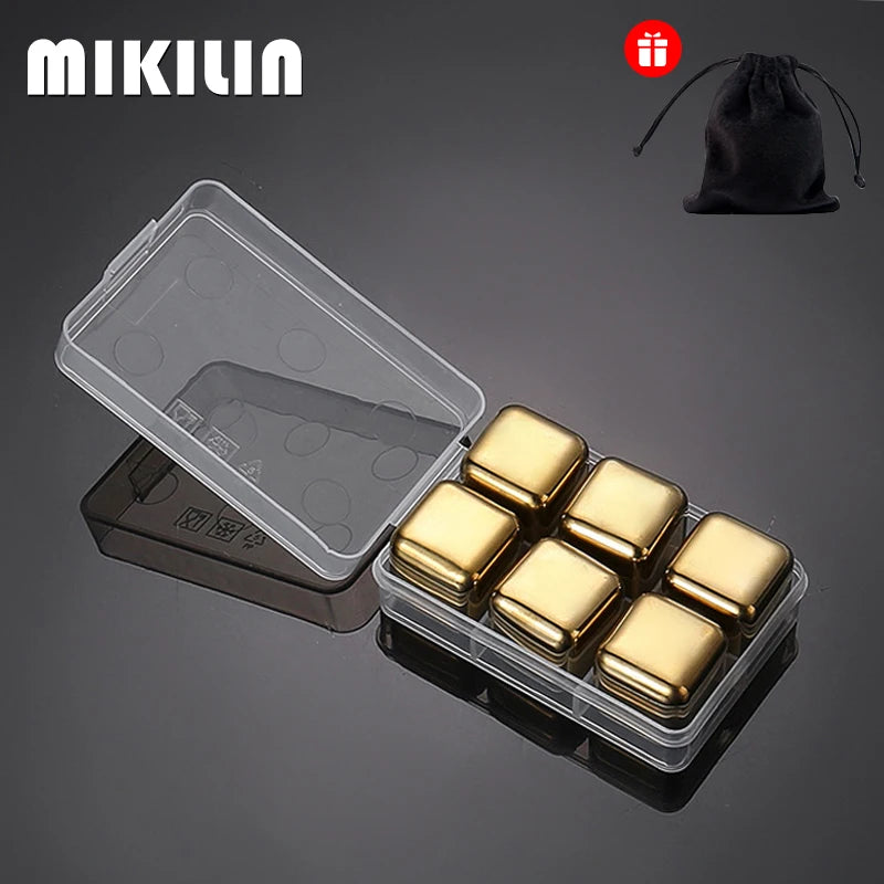 Reusable Stainless Steel Whiskey Ice Cubes Set