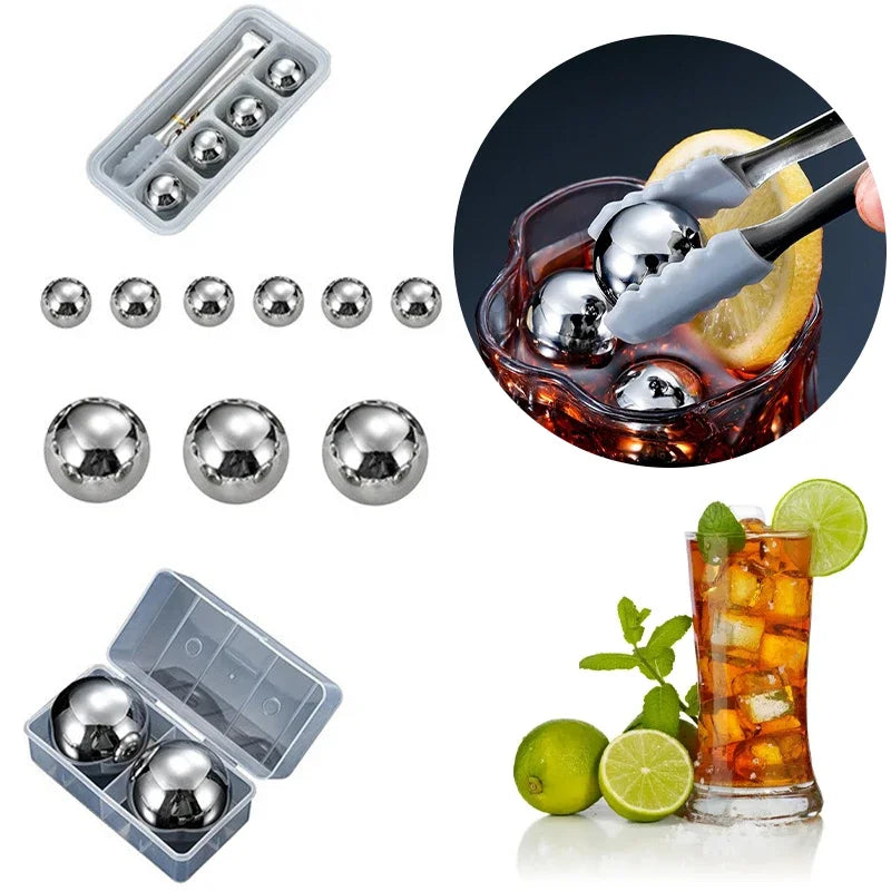 Reusable Stainless Steel Ice Cubes – Set of 2/4/8