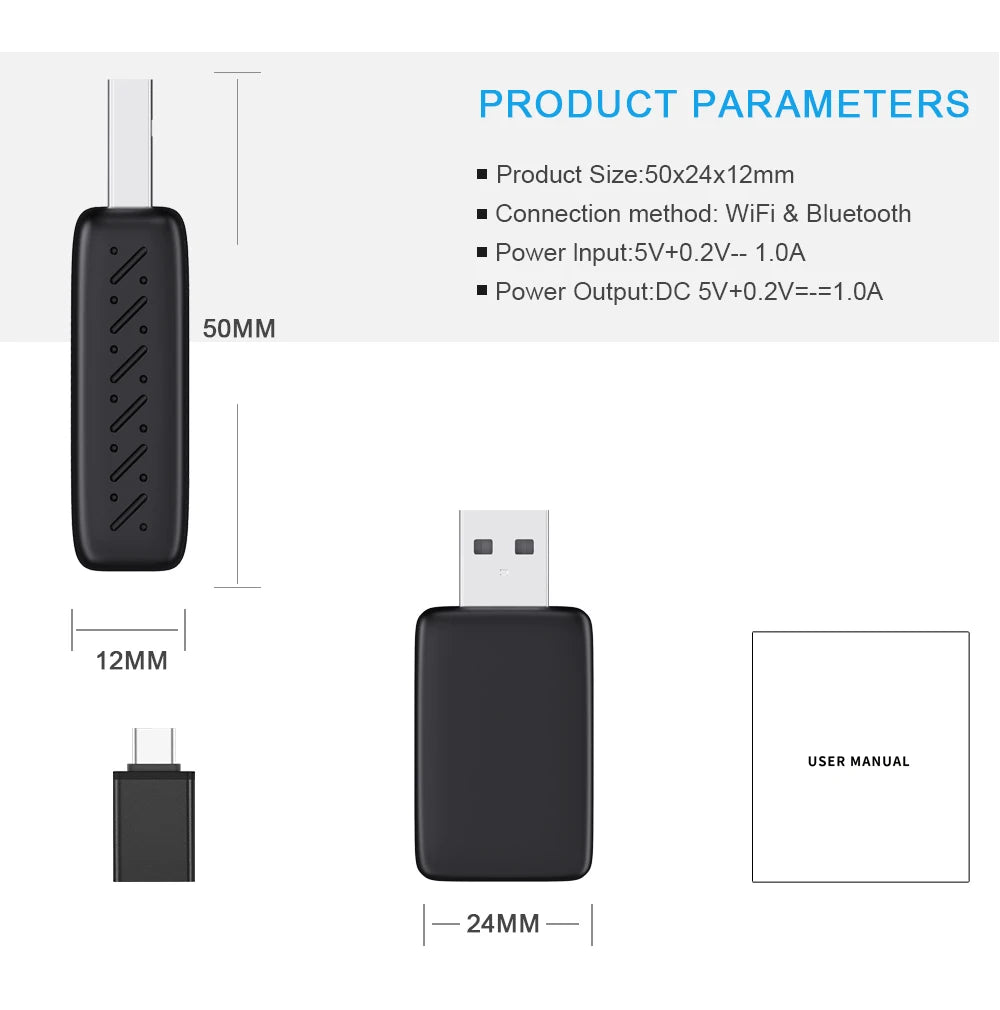 NEW 2in1 Mini Wireless Carplay Adapter And Android Auto - Clickilix