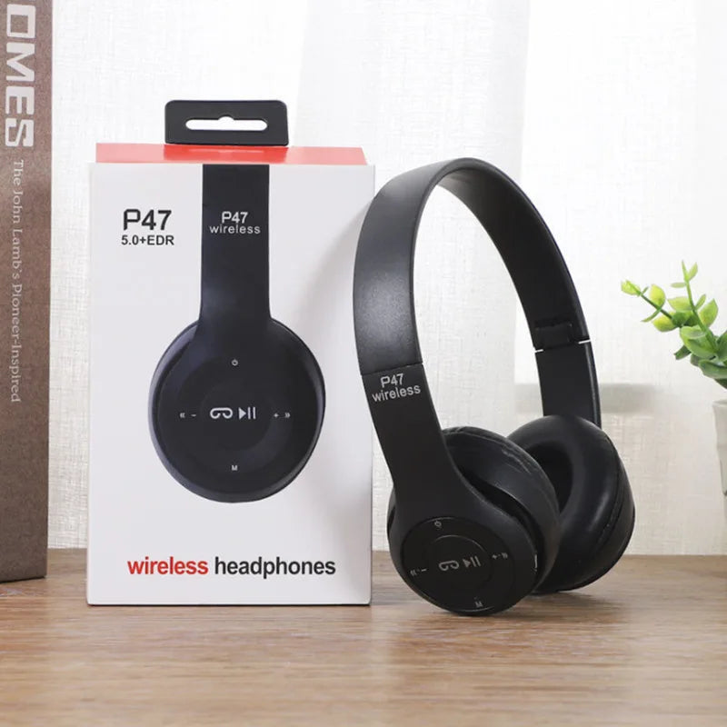 Wireless bluetooth headphone With Mic Noise Cancelling Headsets Stereo Sound - Clickilix