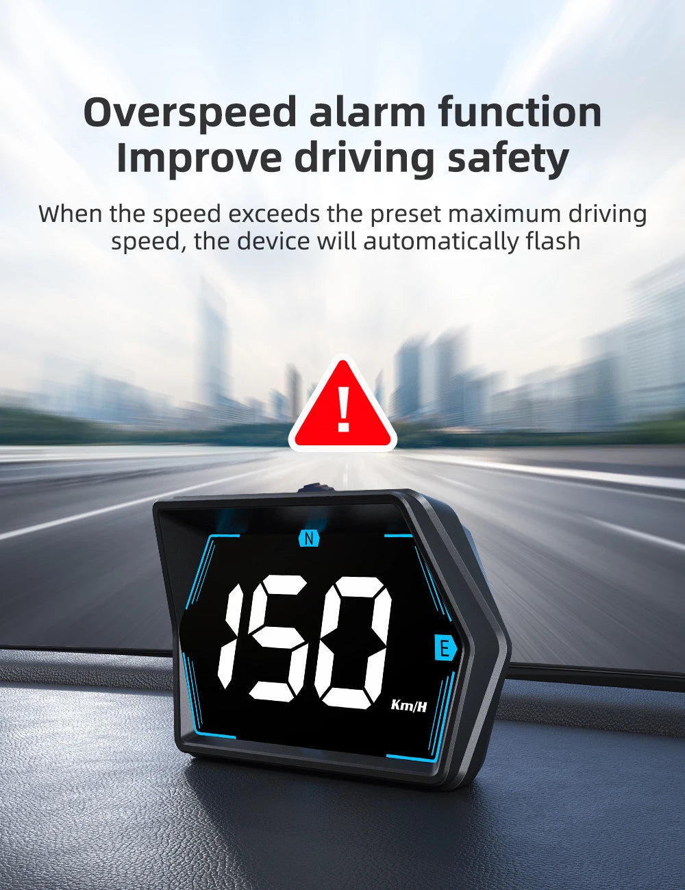 HD GPS Heads-Up Display – Speed & Compass Clarity!