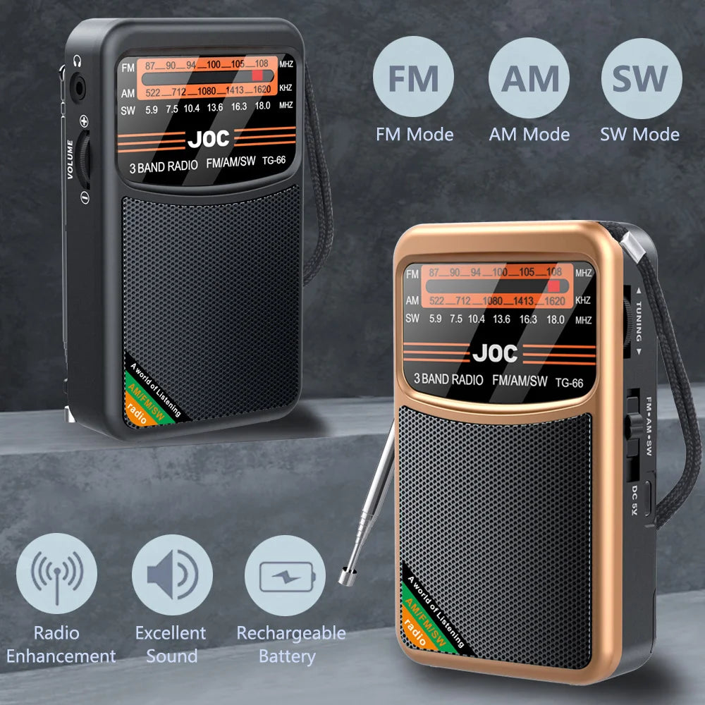 Stay tuned on the go with this mini pocket radio!