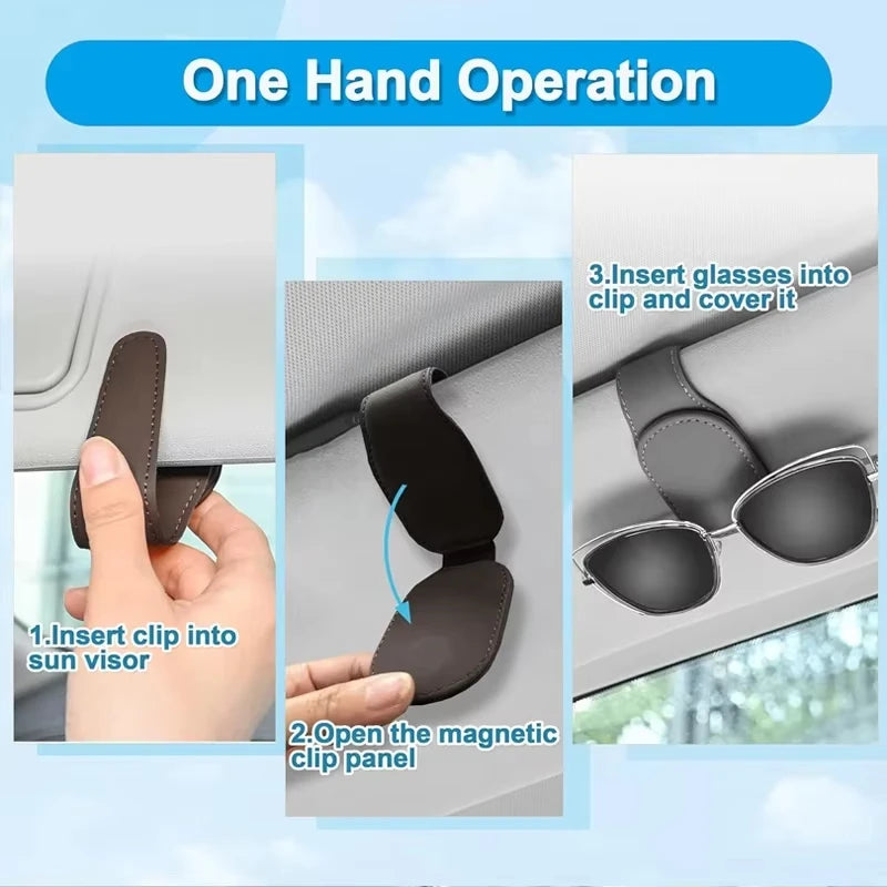 Car Sun Visor Sunglasses Clip & Card Holder